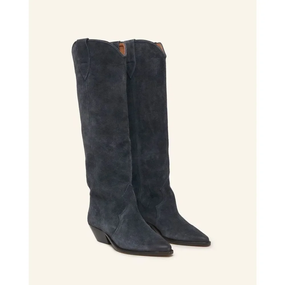 Isabel Marant Denvee Suede Tall Western boot EU37/US7 $990